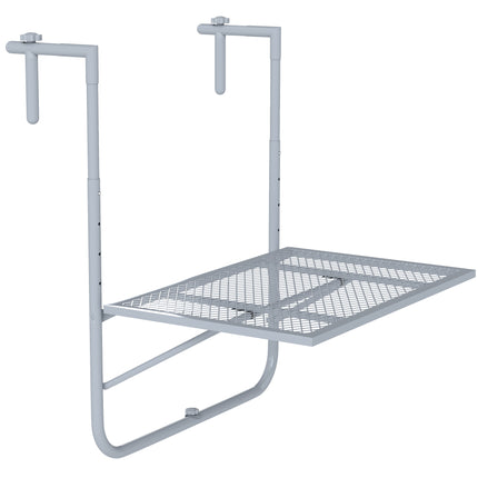 Adjustable Folding Balcony Hanging Table Wall Mount Desk for Patio and Garden - Grey