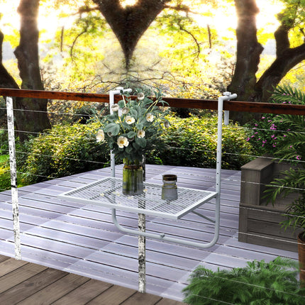 Adjustable Folding Balcony Hanging Table Wall Mount Desk for Patio and Garden - Grey