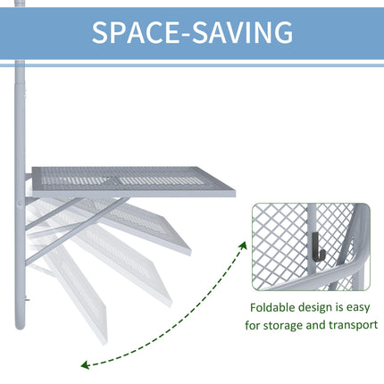 Adjustable Folding Balcony Hanging Table Wall Mount Desk for Patio and Garden - Grey