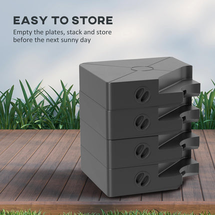 Set of 4 Heavy Duty Umbrella Weights for Cantilever Parasols 64kg Sand or 55kg Water Filled - Black