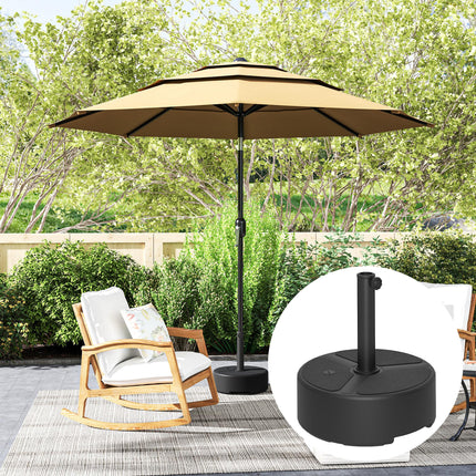 Heavy Duty Round Garden Parasol Base for 38-48mm Poles - Black