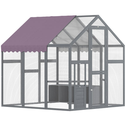 Large Walk-In Chicken Run for 6-8 Chickens with Waterproof UV Cover 5.5' x 6' x 6' - Purple/Grey