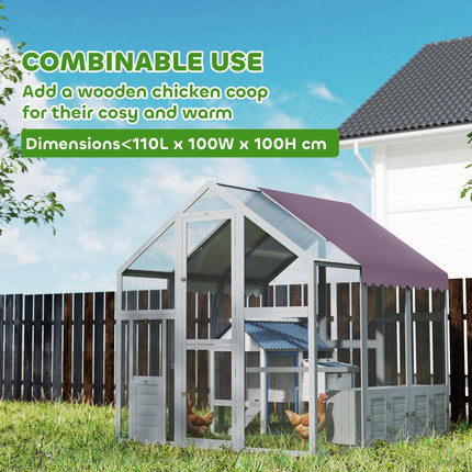 Large Walk-In Chicken Run for 6-8 Chickens with Waterproof UV Cover 5.5' x 6' x 6' - Purple/Grey