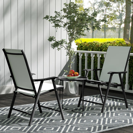 Steel Removable Tray Top Garden Table with Foldable Legs - Black