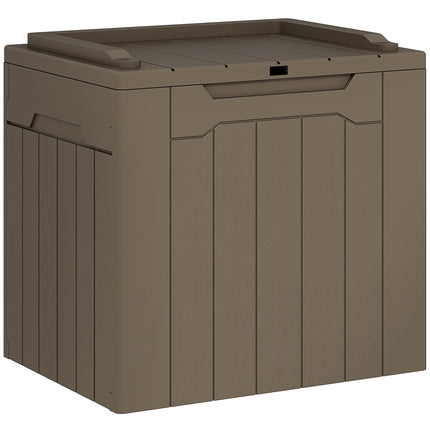 107 L Plastic Storage Chest with Lid - Dark Brown