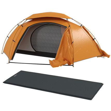 Camping Tent with Self Inflatable Mattress, 1 Person Dome Tent with Removable Ra