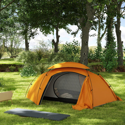 Camping Tent with Self Inflatable Mattress, 1 Person Dome Tent with Removable Ra