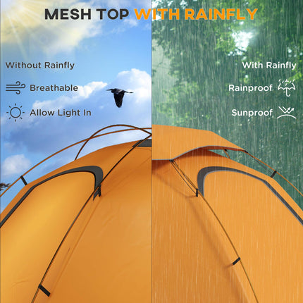 Camping Tent with Self Inflatable Mattress, 1 Person Dome Tent with Removable Ra
