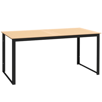 6 Seater Outdoor Dining Table Teak Effect with Metal Frame - Teak