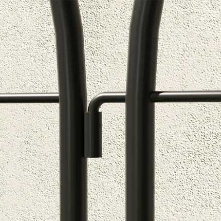 Set of 2 Metal Garden Trellis Panels with Scrollwork Design 50x150cm - Black