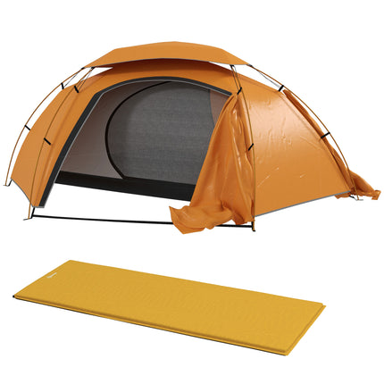 Camping Tent with Self Inflatable Mattress, 1 Person Dome Tent with Removable Ra 1