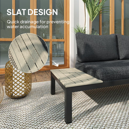 3 Piece Aluminium Garden Sofa Set with Cushions - Dark Grey