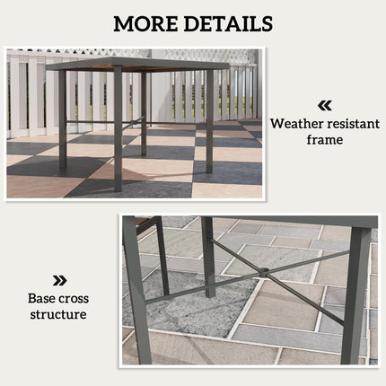 90cm Square Outdoor Garden Table with Parasol Hole - Natural Wood Finish