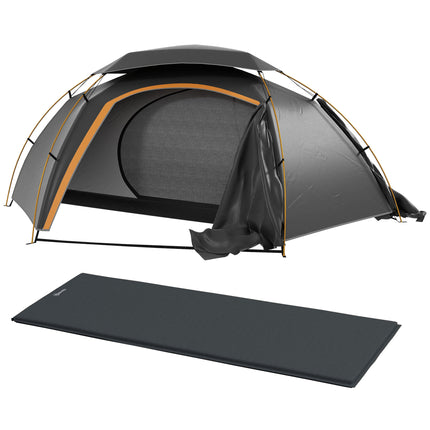 Camping Tent with Self Inflatable Mattress, 1 Person Dome Tent with Removable Ra