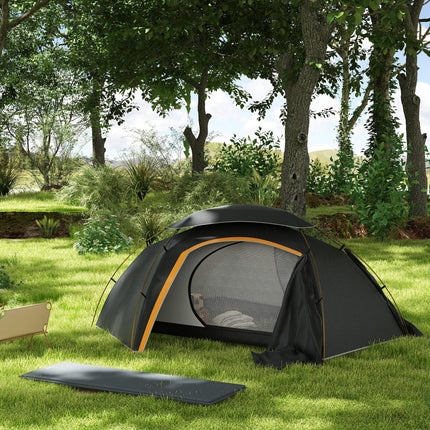 Camping Tent with Self Inflatable Mattress, 1 Person Dome Tent with Removable Ra