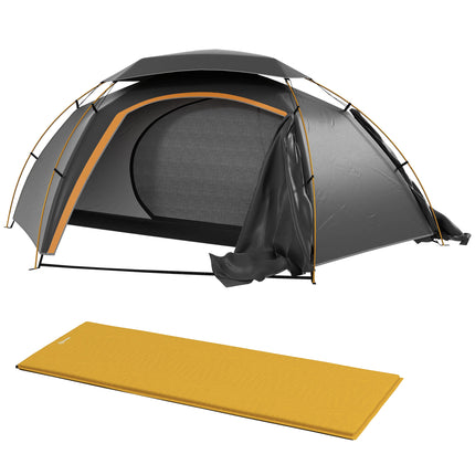 Camping Tent with Self Inflatable Mattress, 1 Person Dome Tent with Removable Ra 1