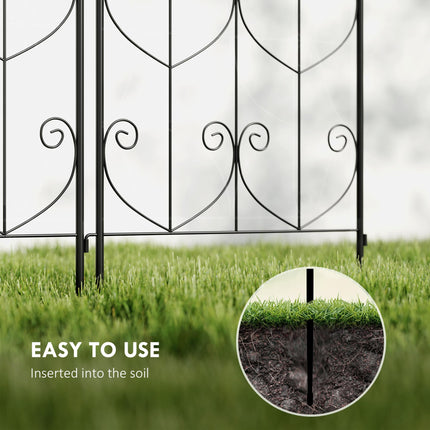 Set of 2 Metal Garden Trellis Panels with Bird Motifs 50x150cm - Black