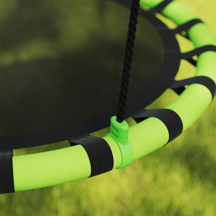 100 cm Diameter Kid Nest Swing Seat with Height Adjustable Ropes for Indoor and Outdoor Use - Black