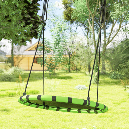 100 cm Diameter Kid Nest Swing Seat with Height Adjustable Ropes for Indoor and Outdoor Use - Black