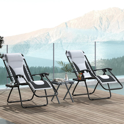 Zero Gravity Lounger Chair Set of 2, Folding Reclining Patio Chair with Padded S