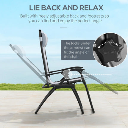 Zero Gravity Lounger Chair Set of 2, Folding Reclining Patio Chair with Padded S