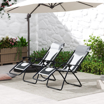 Zero Gravity Lounger Chair Set of 2, Folding Reclining Patio Chair with Padded S