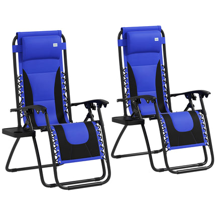 Zero Gravity Lounger Chair Set of 2, Folding Reclining Patio Chair with Padded S 1