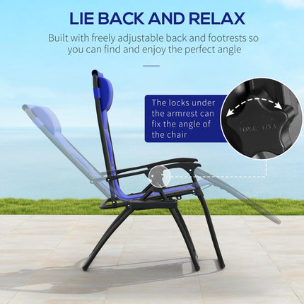 Zero Gravity Lounger Chair Set of 2, Folding Reclining Patio Chair with Padded S 1