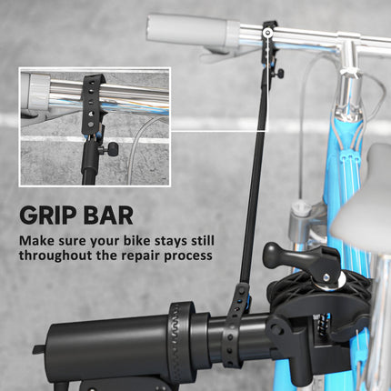 Heavy Duty Adjustable Bike Repair Stand 40kg Load 360° Rotatable Foldable - Black