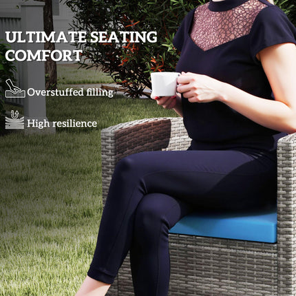 3 Piece Rattan Outdoor Seat Cushion Set with 2 Single & 1 Double Cushion - Sky Blue