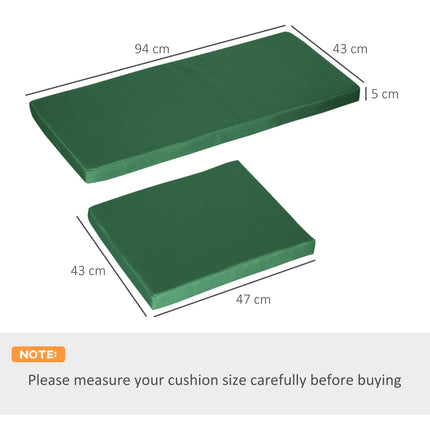 3 Piece Rattan Outdoor Seat Cushion Set - Green