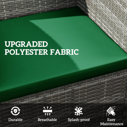 3 Piece Rattan Outdoor Seat Cushion Set - Green