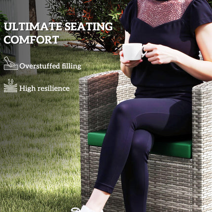 3 Piece Rattan Outdoor Seat Cushion Set - Green