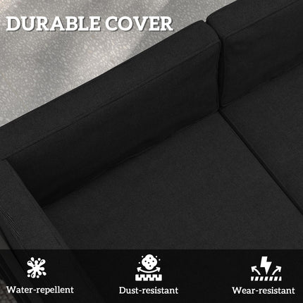 Set of 14 Outdoor Dining Chair Cushions with Soft Polyester Covers - Black