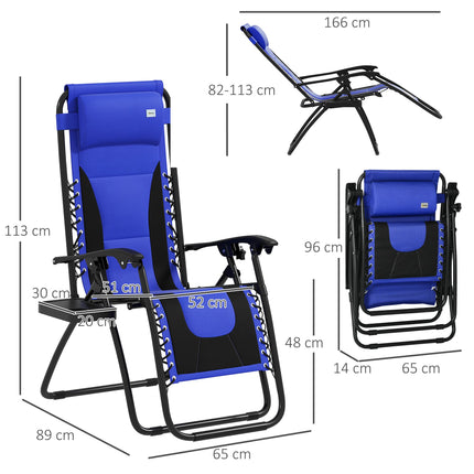 Zero Gravity Lounger Chair, Folding Reclining Patio Chair with Padded Seat, Cup