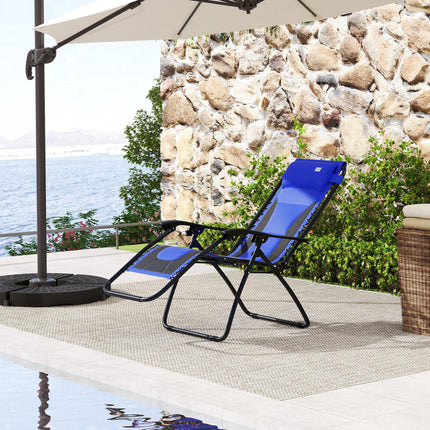 Zero Gravity Lounger Chair, Folding Reclining Patio Chair with Padded Seat, Cup