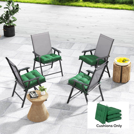 Set of 4 Outdoor Seat Cushions 42x42cm - Green