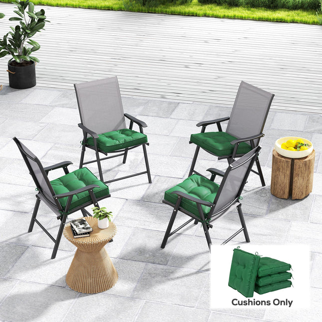 Set of 4 Outdoor Seat Cushions 42x42cm - Green