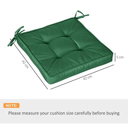 Set of 4 Outdoor Seat Cushions 42x42cm - Green