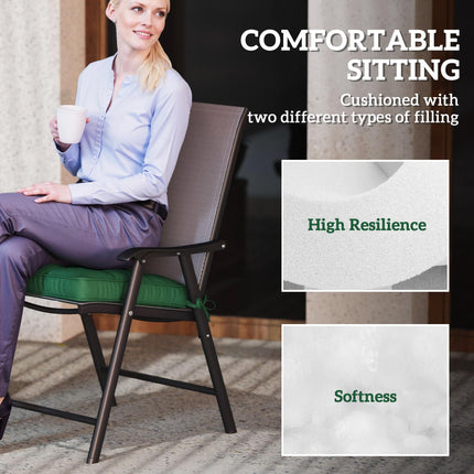 Set of 4 Outdoor Seat Cushions 42x42cm - Green