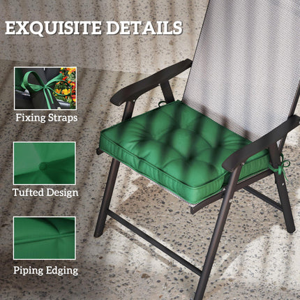 Set of 4 Outdoor Seat Cushions 42x42cm - Green