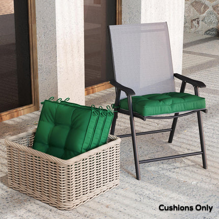 Set of 4 Outdoor Seat Cushions 42x42cm - Green