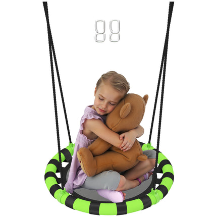 60 cm Diameter Kid Nest Swing Seat with Adjustable Ropes for Indoor Outdoor - Black