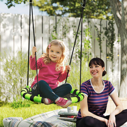 60 cm Diameter Kid Nest Swing Seat with Adjustable Ropes for Indoor Outdoor - Black