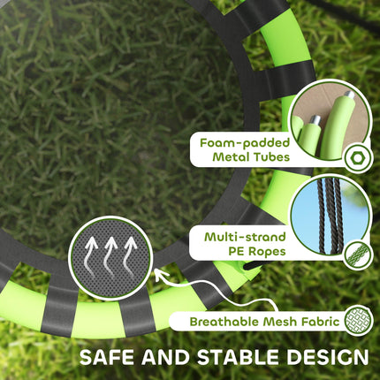 60 cm Diameter Kid Nest Swing Seat with Adjustable Ropes for Indoor Outdoor - Black