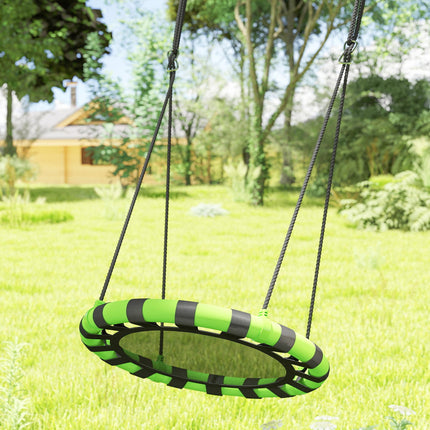 60 cm Diameter Kid Nest Swing Seat with Adjustable Ropes for Indoor Outdoor - Black