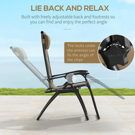 Zero Gravity Lounger Chair Set of 2, Folding Reclining Patio Chair with Padded B