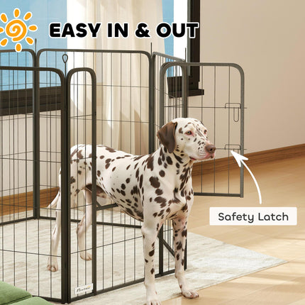 Six-Panel Dog Playpen with Door, for Large Dogs, Indoors, Outdoors, 100cm Tall,
