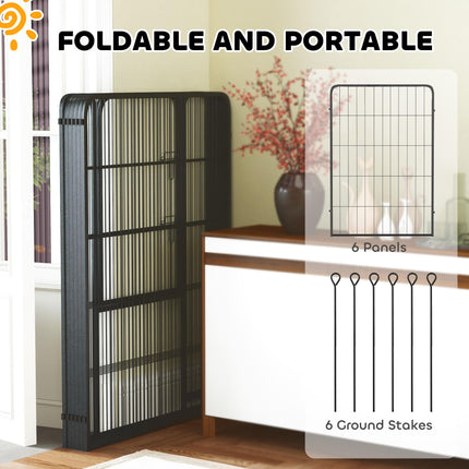 Six-Panel Dog Playpen with Door, for Large Dogs, Indoors, Outdoors, 100cm Tall,