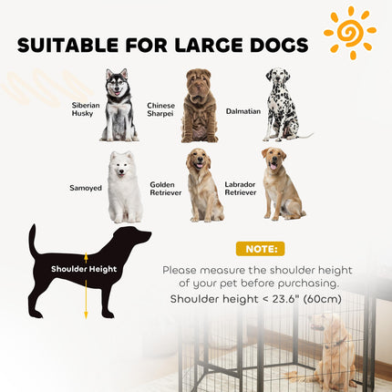 Six-Panel Dog Playpen with Door, for Large Dogs, Indoors, Outdoors, 100cm Tall,